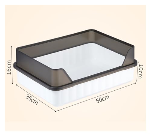 Caja de arena para gatos semi cerrada gris 50x36x16 cm miniatura 2