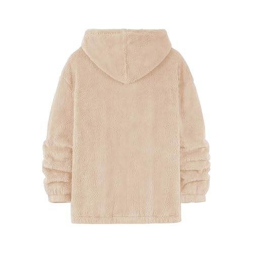 Men's Fuzzy Pullover Letter Graphic Printed Hoodie Embroidery Sweatshirts with Kangaroo Pocket3