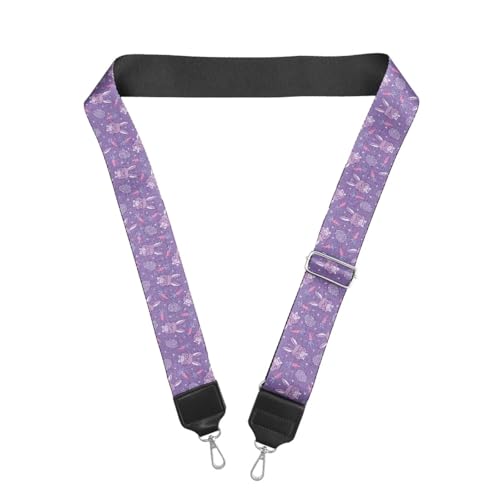 Image of Halloween Handbag Strap Canvas Purse Strap Colorful Bat Black Shoulder Strap Multicolor Bats Replacement Strap