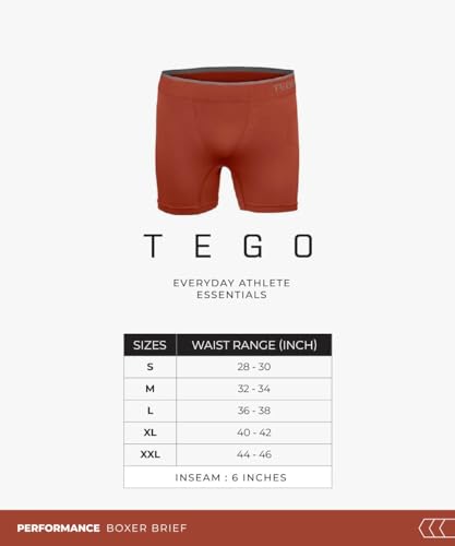 Image of TEGO Core Men's Performance Boxer Brief | Seamless Anti-Chafe Underwear | Soft Compression | 6 inch Inseam | Lightweight & Odour-Control | Designed for Running and Lifting
