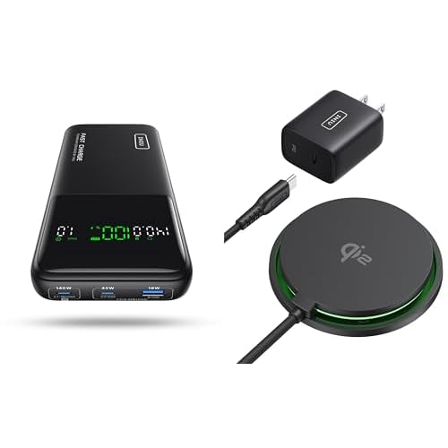 INIU 140W Power Bank Laptop Portable Charger and 15W Qi2 Certified MagSafe Compatible Charger Pad Combo