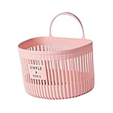 rongweiwang Hängender Wandorganizer, Schrank, Aufbewahrungskorb, elegant für Bad und Küche mit effektiven Halterungen, Gemüsebehälter, Küchenhalter, Rosa, S