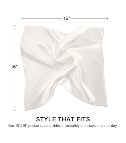 Image of DAISYSILK Pocket Squares for Men, 100% Mulberry Silk Pocket Square, Luxury Men's Pocket Square for Suits & Tuxedos