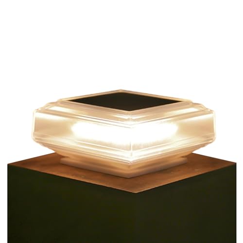 Stylish Column Lights - Solar Waterproof Lanterns for Patio | Aluminum Alloy with Pier Mount, Decorative Outdoor Lighting for Christmas Yard Porch Deck Fence Post Landscape Garden Accent