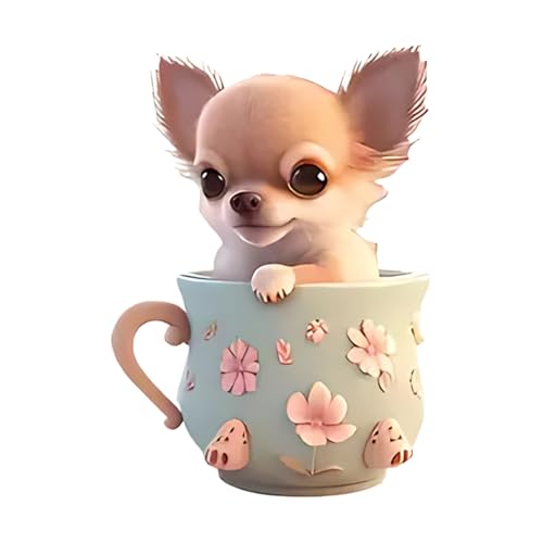TEA CUP Valpkedja - Akryl 2D Hunddesign, Väskescharm Bilspegelhängen, Söta Hundtillbehör För Pojkar Flickor | Lätt Hållbar, Lätt Att Fästa Till Vardagen, Gåvor, Väskor Ryggsäckar