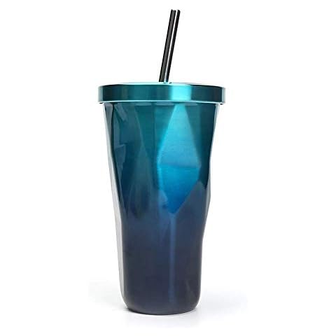 MINTIME Tumbler With Lids And Straws Double Wall Vacuum Insulation Stainless Steel Hydro Thermos Cup Diamond Colorful Travel Mug Water Flask Coffee Tea Milk Cups (blue) Cover