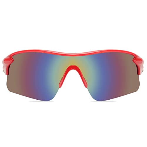 Image of Roshfort Sports Non Polorized Sunglasses UV Protection Sunglass for Men & Women Cycling Running Driving Fishing Multi Shade Glasses ITALIC (Size -Medium)