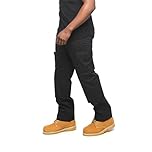 Mens Cargo Work Trousers Size 28 to 52 Black or Navy Cargo Combat Trousers by BWM (34" Waist/Long Leg, Black)