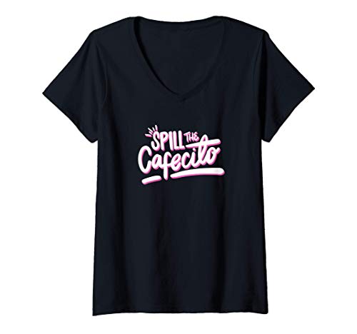 Photo de Femme Spill The Cafecito - En La Sala with Becky G T-Shirt avec Col en V