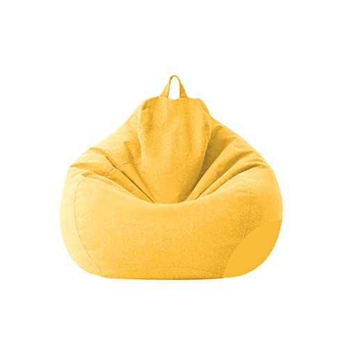 Chickwing, Puff Pera sin Relleno para Adultos y Niños, Chickwin Exterior y Interior Bean Bag Bolsa de Frijol para Silla Tumbona Perezosa Funda para Sillón Cubierta de Sillón (Amarillo,70x80cm)