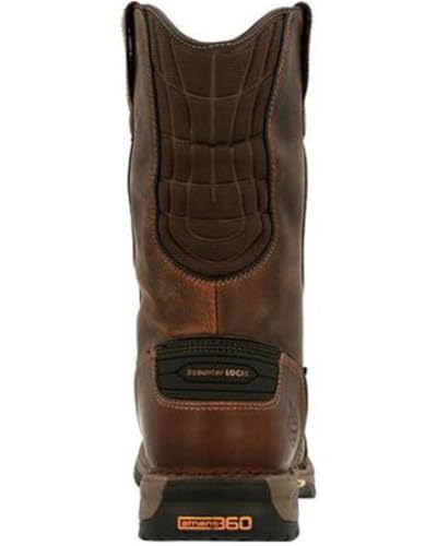 GEORGIA BOOT Athens 360 Steel Toe Waterproof Pull-on Work Boot, Brown, Size 8(W)4