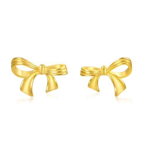 Image of CHOW SANG SANG 999.9 24K Gold Essence Butterfly Stud Earrings for Women 95306E