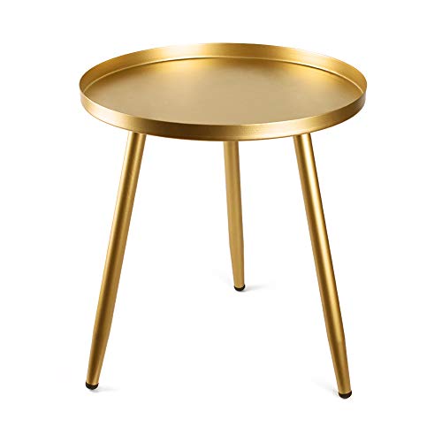 Up To 40% OFF Tray Metal Round Side End Table Gold for Outdoor or Indoor Use,Outdoor Side Table Round,Anti-Rust and Waterproof Nightstand/Sofa Tables,Accent Coffee Table (Gold3) Up To 40% OFF Tray Metal Round Side End Table Gold for Outdoor or Indoor Use,Outdoor Side Table Round,Anti-Rust and Waterproof Nightstand/Sofa Tables,Accent Coffee Table (Gold3)