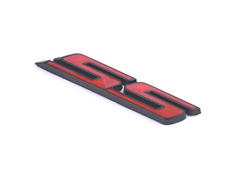 Image of Aimoll 2pcs SS Emblems ABS Sticker 3D Logo for Impala Cobalt Camaro 2010 2011 2012 2013 2014 2015 2016 2017. (Black Red)