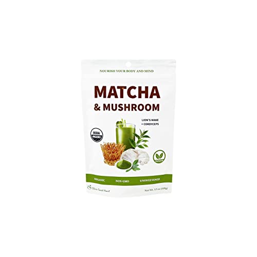 Cherie Sweet Heart Matcha & Mushroom, Organic Matcha Latte Powder Drink Mix, Great Substitute for Coffee, Non-GMO, Vegan, Gluten-Free, 3.5 Ounce Bag image 4