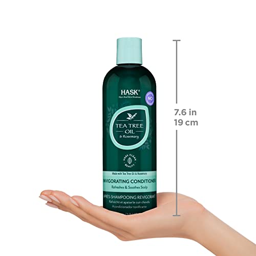 HASK Invigorating Tea Tree Oil Conditioner, thickening for all hair types, colour safe, and cruelty-free - 1 355mL Bottle - Image 8
