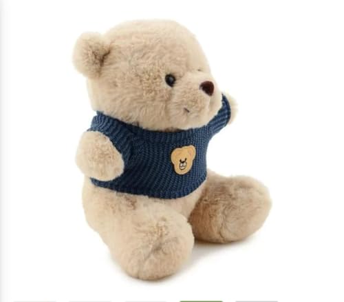 Image of Cute Teddy Bear Soft Toy Plush Stuffed Animal with Sweater for Kids Baby - Soft Huggable Teddy Doll for Cuddling, Birthday Gift & Home Decor 25CM