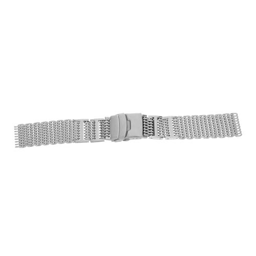 Bracelet de montre acier inoxydable maille requin argenté de rechange universel montre