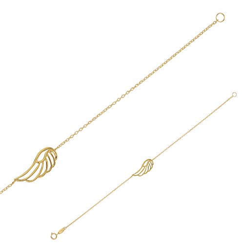 Bracelet Or 375/1000e motif aile stylisé | Accessoire mode chic pour le quotidien