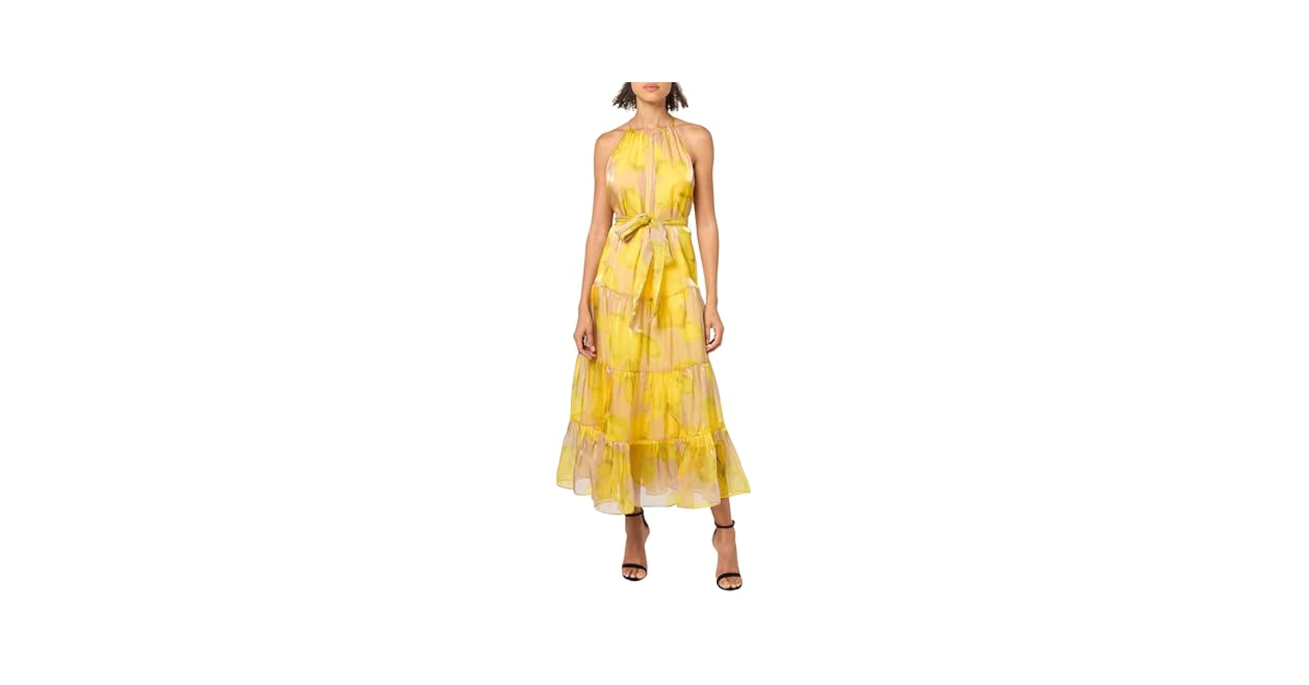 BCBG New York Women's Sleeveless Halter Neck Maxi Dress