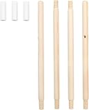 Replacement Wood Poles for Kids Teepee Tent, 69 Inch Length Composed of 4 Short Poles & 3 Connectors for Play Tents
