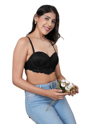 Image of Women Demi Cup Brallete | Lace Bra | Padded Bra | Detachable Straps | Wired Bra