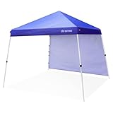 OUTFINE Canopy 10'X10' Slant Leg Pop Up Canopy, Outdoor Patio Portable Tent with Sidewall x1, Stakes x8, Ropes x4, 10x10 Base 8x8 Top