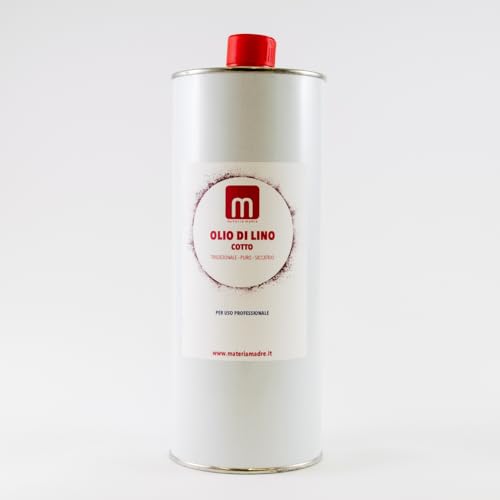Aceite de linaza cocido 1 L. protector de madera tradicional, puro, secante. Para madera, parquet, artefactos de terracota