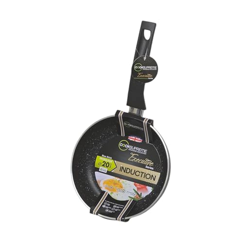 CookSupreme Executive Series Non-Stick Frying Pan, Marble Collection, Induction Compatible, Black (20cm)