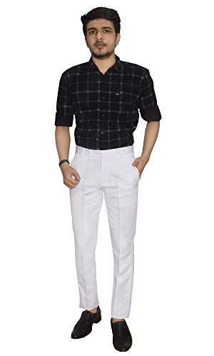 Image of KUNDAN Slim Fit Men Polyester Viscose Blend Trousers