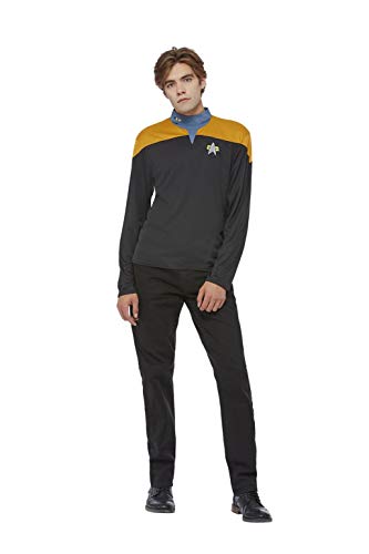 Smiffys 52588L Uniforme officiel Star Trek Voyager Operations pour homme, noir et jaune, L - Taille 106,7-111,8 cm Cover