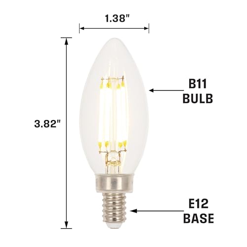 Image of Westinghouse 5271000 4.5 Watt (60 Watt Equivalent) B11 Dimmable Clear Filament LED Light Bulb, Candelabra Base