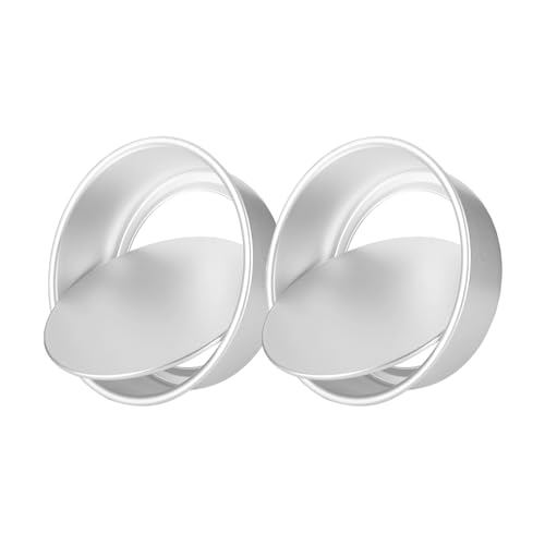 U10SIL 6 Inch Round Cake Pan Set of 2, Removable Bottom Anodized Aluminum Baking Pans for Cheesecake, Springform Molds for Wedding, Birthday, Home Party