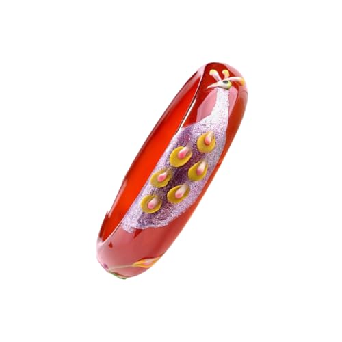Red Jade Bangle for Women Feng Shui Good Luck Bangle Bracelet Woman Jade Bangle Bracelet Fashion Vintage Design Jade Stone Bracelet Birthday Christmas(Women Jade Bangle115, 62-63MM)