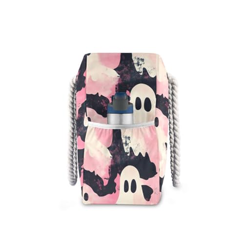 Halloween Cute Pattern Large Tote Bag for Travel Beach Pool Gym with Waterproof Pocket Shoulder Bag 20.5 X 7.3 X 15 inch3