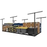 4X8FT Overhead Garage Storage Rack, 26"-40" Height Adjustable Garage Ceiling Storage Racks, Heavy Duty Metal Overhead Storage Organizer System, 750LBS Weight Capacity