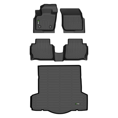 Image of HAFIDI Car Mats & Cargo Liner Set Fit for 2013-2016 Ford Fusion & Lincoln MKZ (Not for Hybrid) All Weather Floor Mats TPE Anti-Slip Automotive Full Set Floor Liners Custom Accessories - Black
