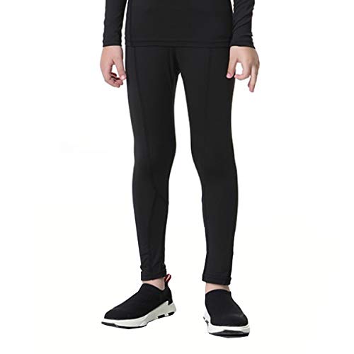 LANBAOSI Youth Boys Compression Leggings Athletic Pants Base Layer Football Workout Tight2