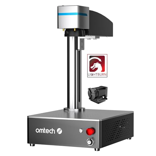 OMTech 20W Fiber Laser Marking Machine with Lightburn and Rotary Aix ±0.01mm Precision | 4.3