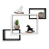 Square Floating Wall Shelves, UNIMORE Decorative Wood Wall Mounted Cube Shelves Set of 3, Display Shelf Shadow Boxes for Decor and Storage