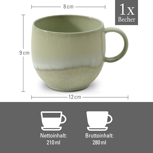like. by Villeroy & Boch Perlemor Alga Mug with Handle, Premium Porcelain, Made in Germany, Dishwasher and Microwave Safe, 7 oz Capacity, 4.5 x 3.5 x 3 in by like. by Villeroy & Boch - Image 4
