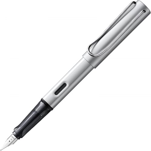 Image of LAMY AL-star whitesilver - Fountain Pen with ergonomic grip & polished steel nib in size F - lightweight aluminum body - including LAMY T 10 blue cartridge - Right-Handed