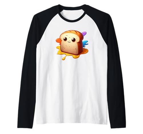 Amante del pane Kawaii Divertente Cottura Pane Carino Maglia con Maniche Raglan