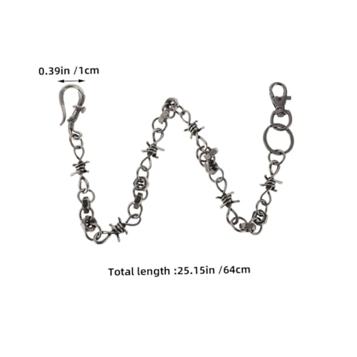 2pcs Vintage Metal Chain Belt for Men Stylish Punk Pants Accessory Lightweight Waist Chain for Hip Hop Streetwear Fashion Unique Retro Decoration2