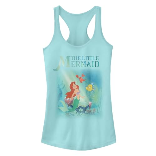 Disney Girls Princess Little Mermaid Trio Slim Fit, Scoop Hem Racerback Tank