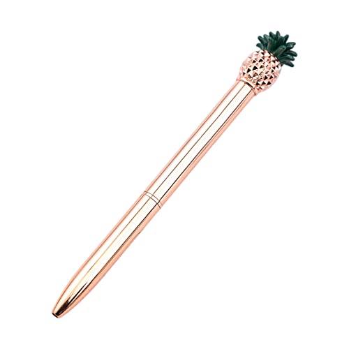 LEAQU Ballpoint Pen Non-Slip Smooth Writing, Metal Cute Lettering Pens,Pineapple Writing Pen,for Signature Executive Business and School Supplies Rose Gold