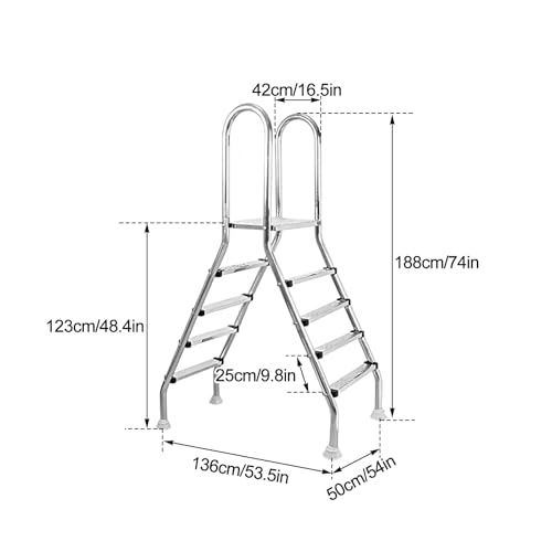 Escalera para piscina de acero inoxidable 304 miniatura 3