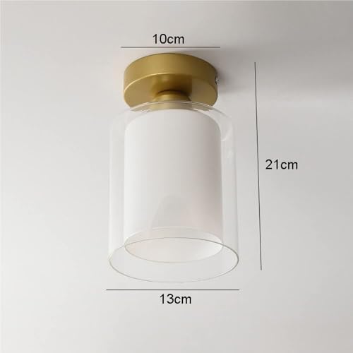Chambre et couloir sombre solution plafonnier minimaliste verre E27 - 5