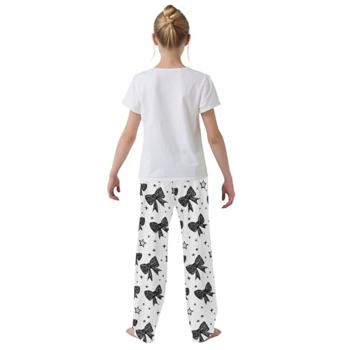 Pajama Bottoms, Black Bows Cute Pajamas Pant Sleep Long Pants Lounge Wear Sleepwear Soft Pjs3