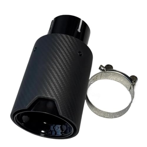 Embouts silencieux d'échappement universels carbone mat double buse voiture 57mm